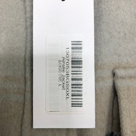 Reformation Ainslie Jacket Black Grey Stripe Plaid Wool Blend Long XL NWT - Picture 4 of 9